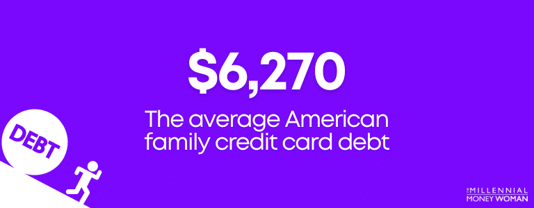 6270 dollars is the average american family credit card debt