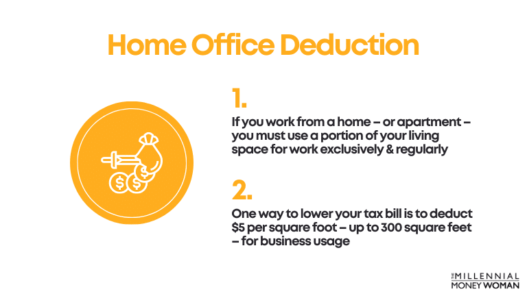 the millennial money woman blog post "Home Office Deduction"