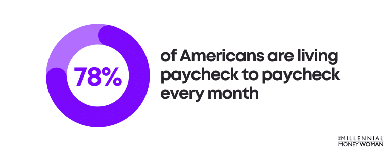 the millennial money woman blog post "americans living paycheck to paycheck statistic"