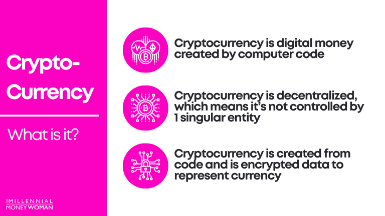 the millennial money woman blog post "what is cryptocurrency"