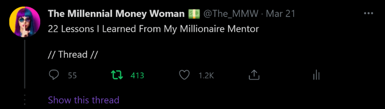 the millennial money woman thread twitter