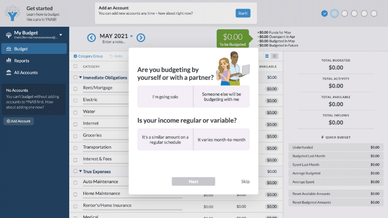 ynab - account set up step 5