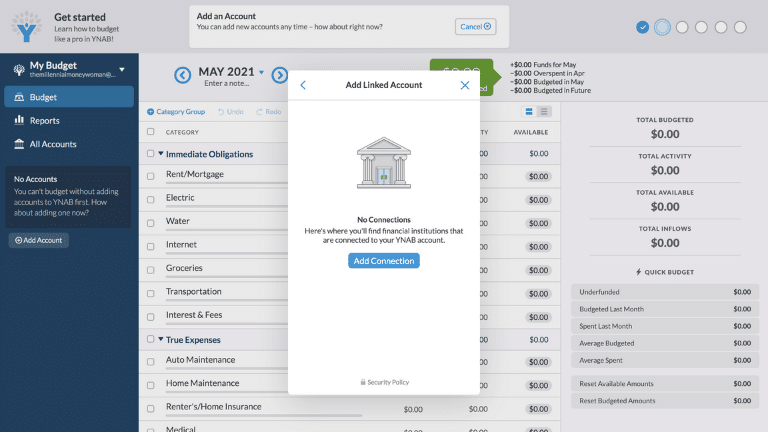 ynab - add an account step 3