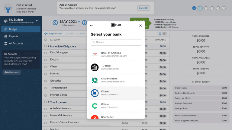 ynab - add an account step 5