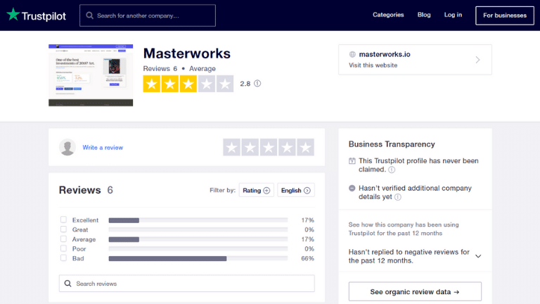 masterworks trustpilot