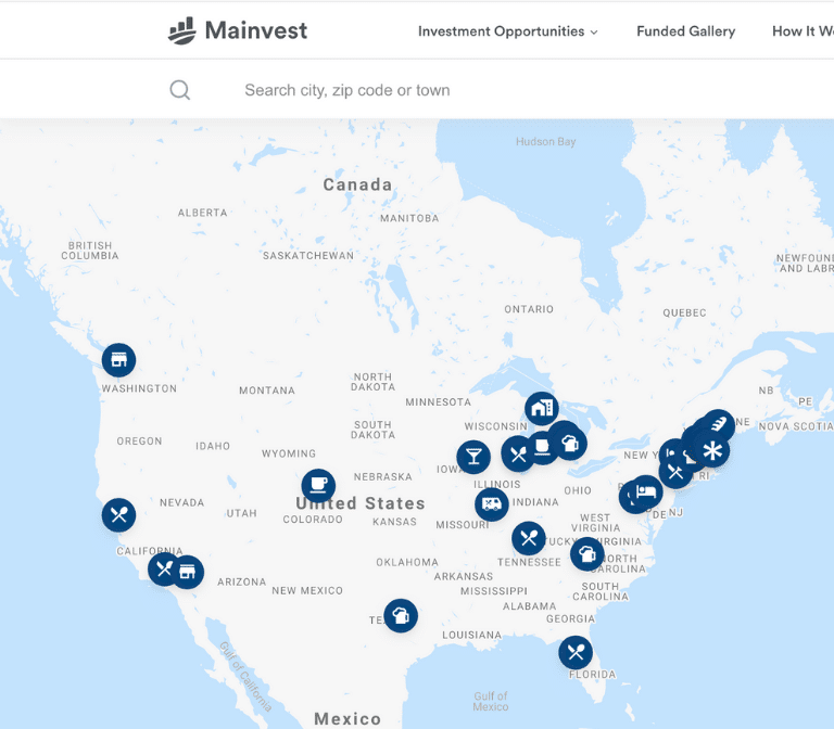 Mainvest Map USA