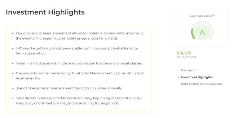 AcreTrader Investment Highlights