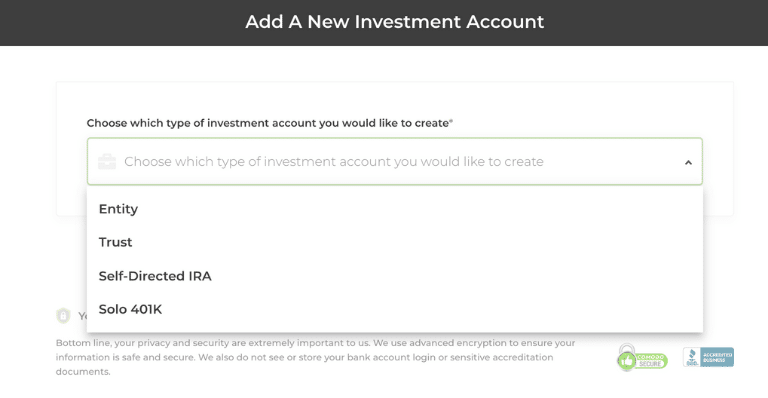 AcreTrader New Investment Account 2