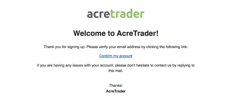 AcreTrader Sign Up Process 4