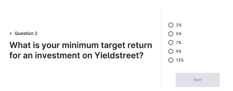 Yieldstreet Question 2