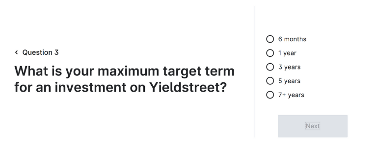 Yieldstreet Question 3