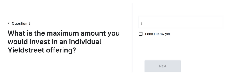Yieldstreet Question 5