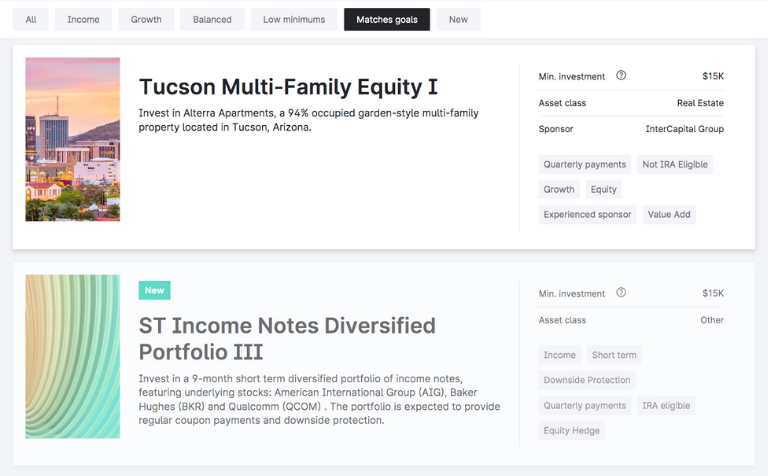 Yieldstreet Suggested Investment Funds