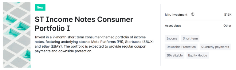 Yieldstreets Income Notes Consumer Portfolio