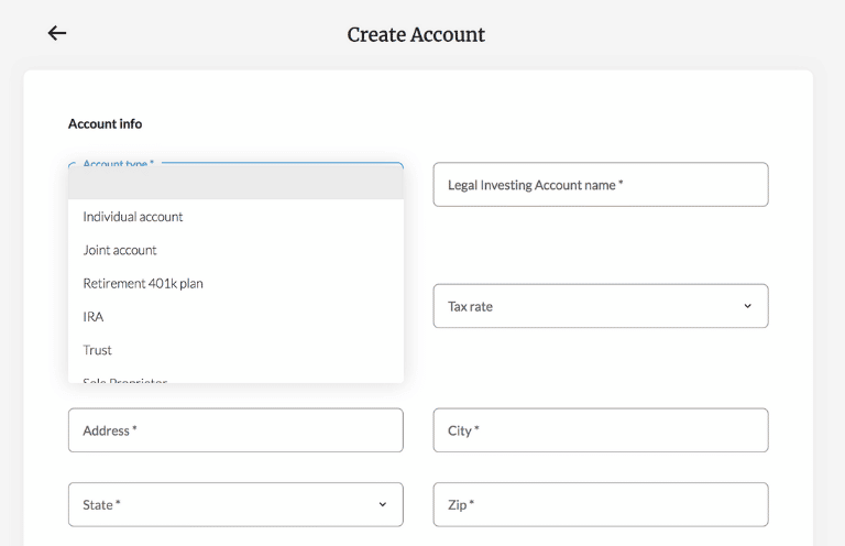 CrowdStreet Create Investment Account