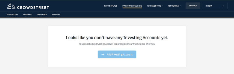 CrowdStreet Investment Accounts