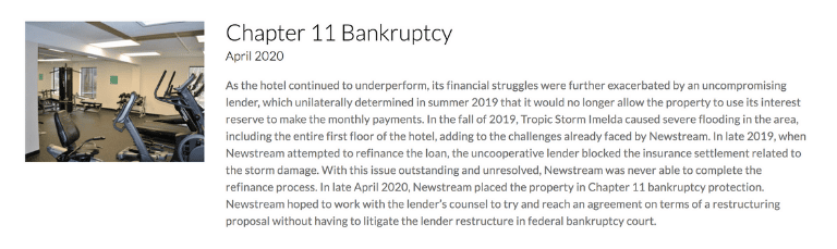 CrowdStreet Lion Hotel Bankruptcy