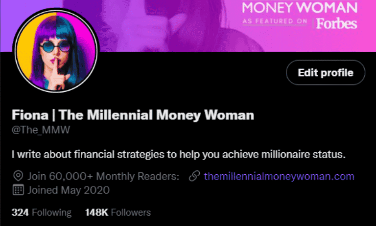 Fiona The Millennial Money Woman Twitter Profile