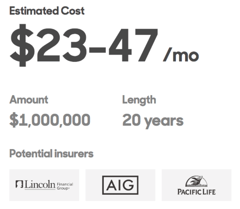 1m term life insurance quote